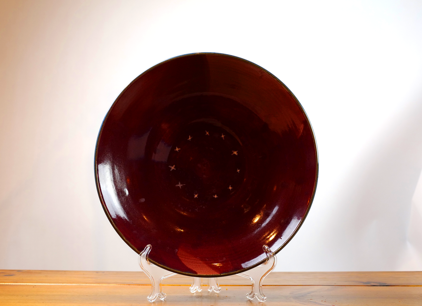 Large Blue/Red Serving Bowl