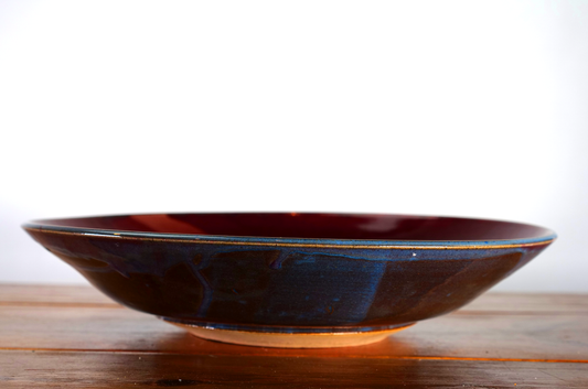 Large Blue/Red Serving Bowl